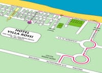 Mappa per raggiungere l'Hotel Villa Rossi dall'Autostrada